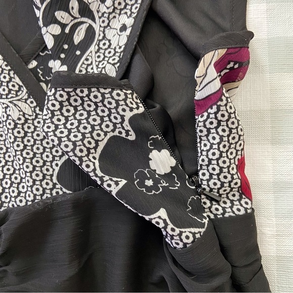 Reitmans new midi dress sleeveless black white red contemporary v neck jersey - Picture 7 of 16